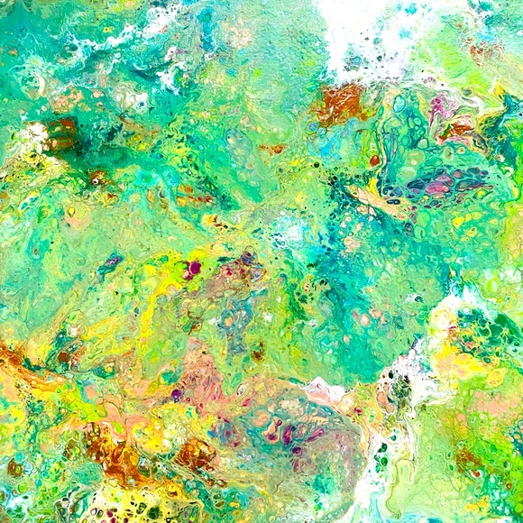 Art piece original art one of a kind 16 x 20 Gorgeous Colors! - Picture 3 of 3